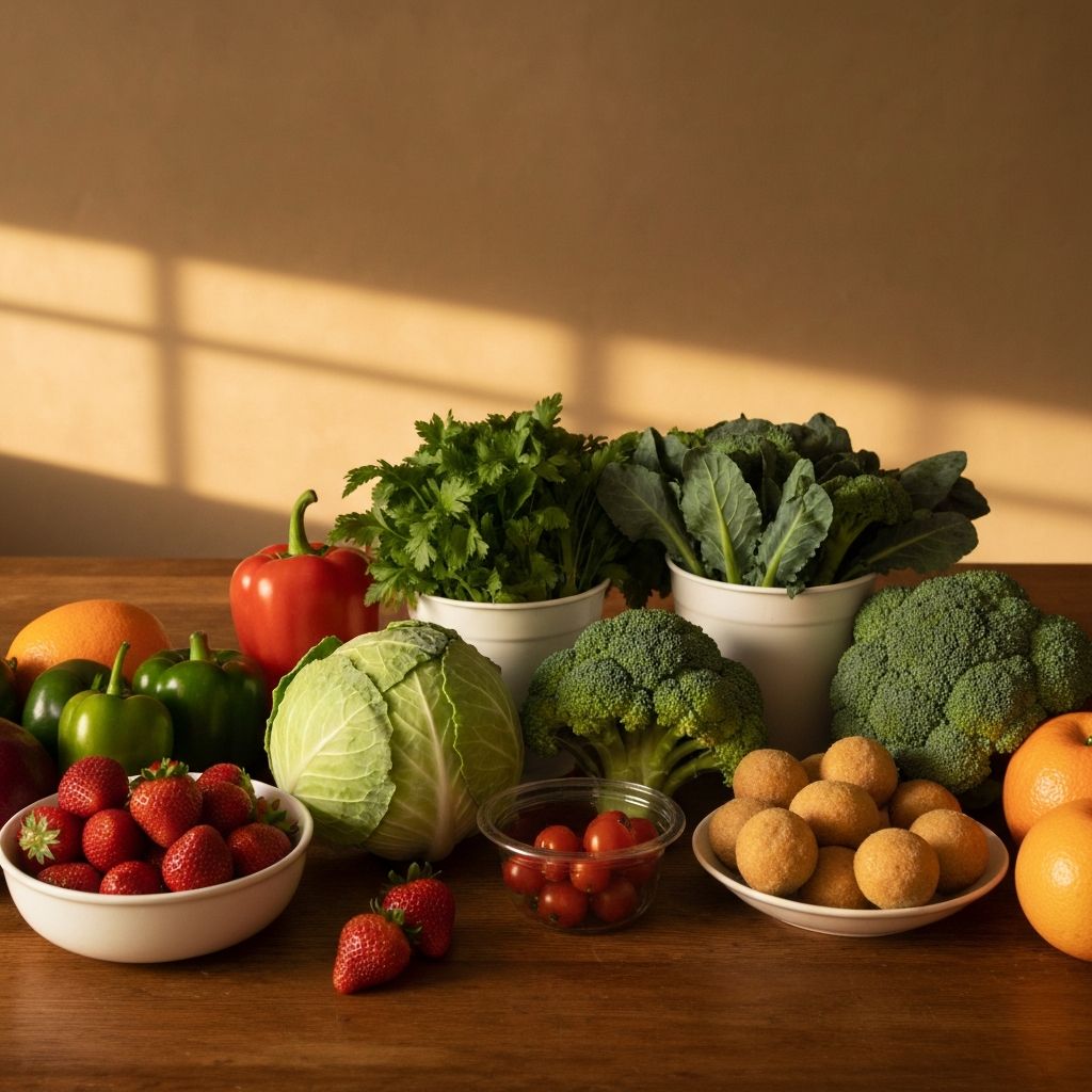 Fresh vegetables and healthy foods